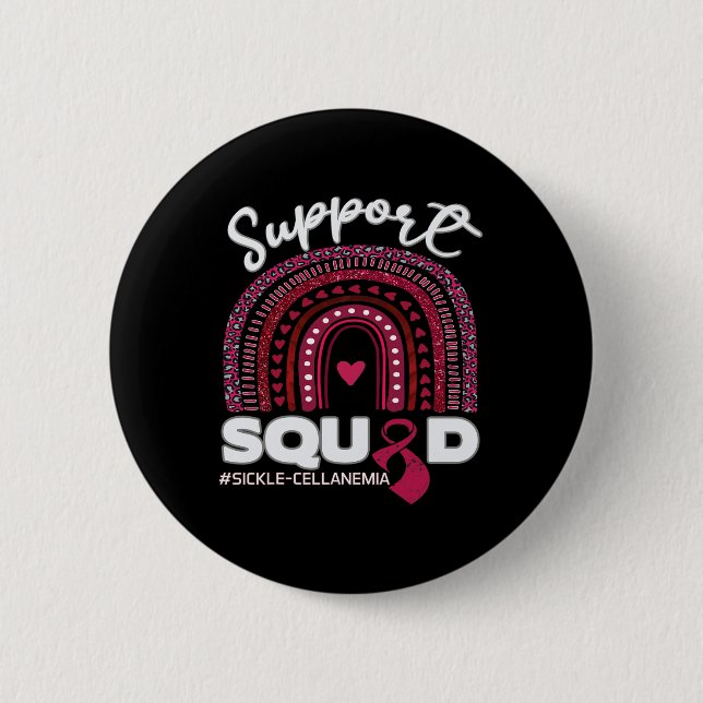 Sickle-cell Anemia Support Squad Burgundy Ribbon  Button (Front)