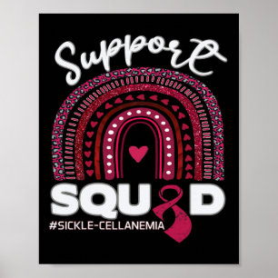 Sickle-cell Anemia Support Squad Burgundy Ribbon Poster