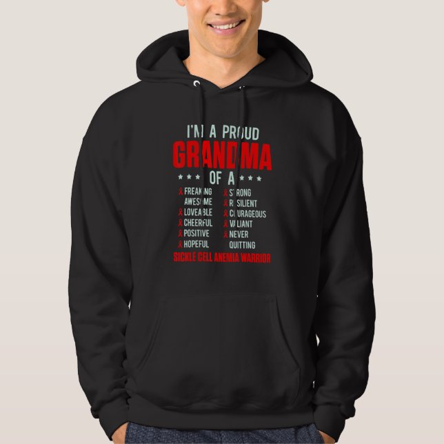 Sickle Cell Anemia Survivor Proud Grandma Anemic W Hoodie (Front)