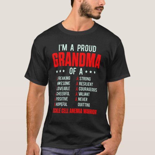 Sickle Cell Anemia Survivor Proud Grandma Anemic W T_Shirt