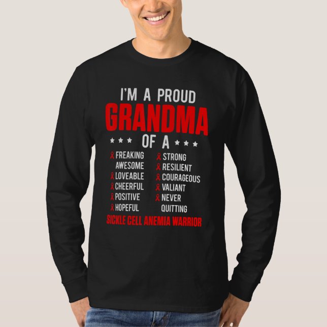 Sickle Cell Anemia Survivor Proud Grandma Anemic W T-Shirt (Front)