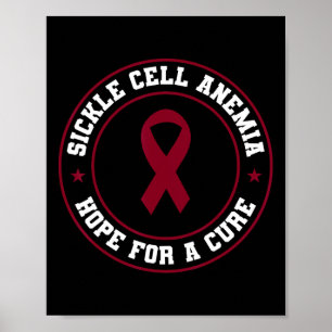 Sickle Cell Anemia Warrior Scd Burgundy Awareness Poster
