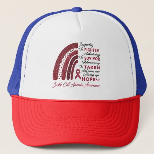 Sickle Cell Anemia Warrior Supporting Fighter Trucker Hat