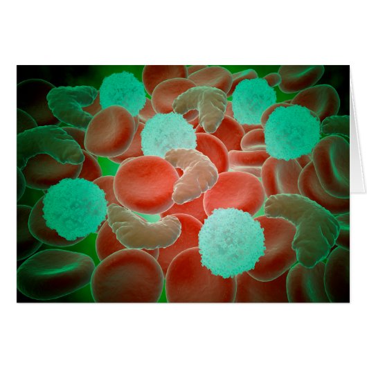 Sickle Cell Anemia With Red Blood Cells Cards (Front Horizontal)