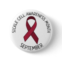 Sickle Cell Awareness Burgundy Ribbon Button