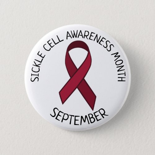 Sickle Cell Awareness Burgundy Ribbon Button