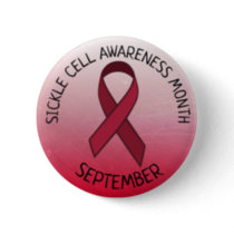 Sickle Cell Awareness Burgundy Ribbon Button