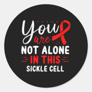 Sickle Cell Awareness Burgundy Ribbon Disease Fami Classic Round Sticker