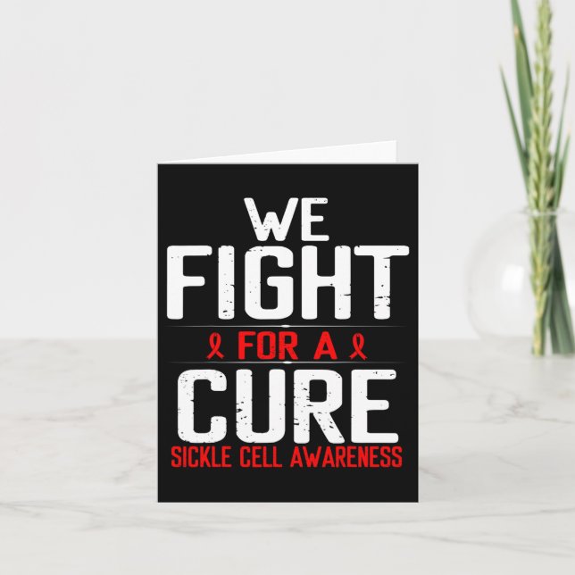 Sickle Cell Awareness Fight For A Cure Burgundy Ri Card (Front)