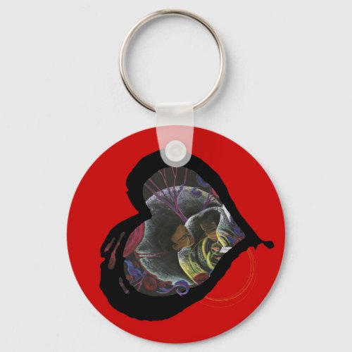 Sickle Cell Awareness Heart _ Need not Suffer Keychain