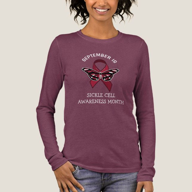 Sickle Cell Awareness Month Butterfly Tri-Blend Shirt (Front)