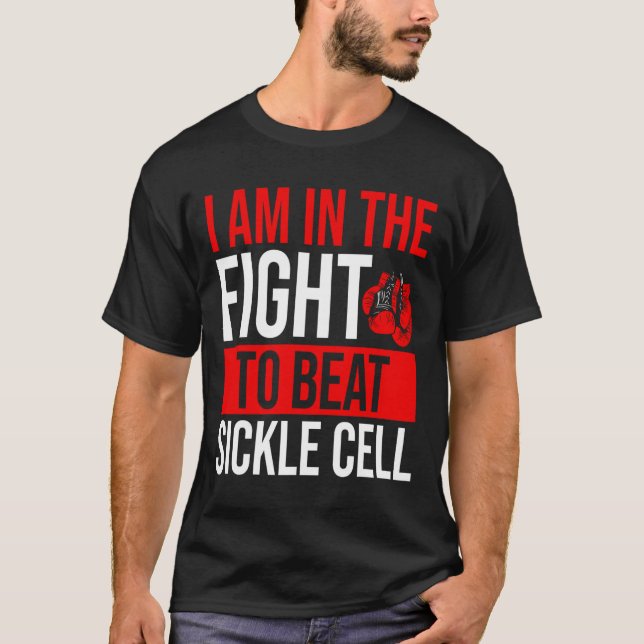 Sickle Cell Awareness Ribbon Beat Disease Warrior  T-Shirt (Front)