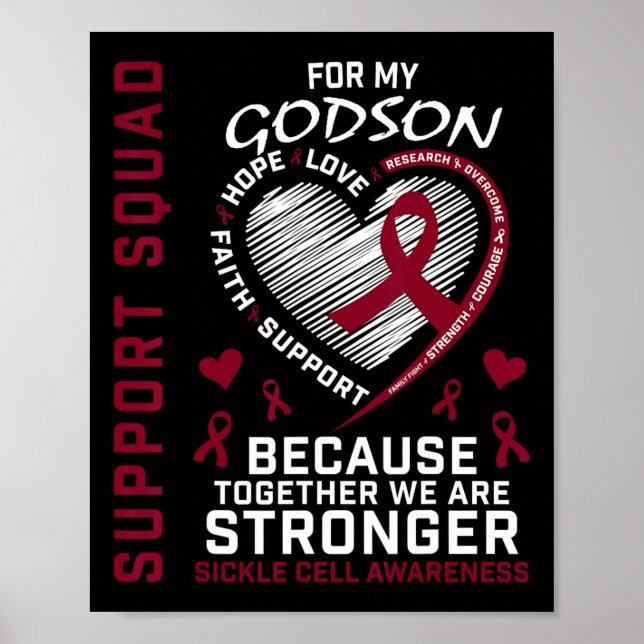 Sickle Cell Awareness Shirt Godson Support Group T Poster (Front)