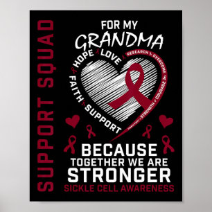 Sickle Cell Awareness Shirt Grandma Support Group Poster