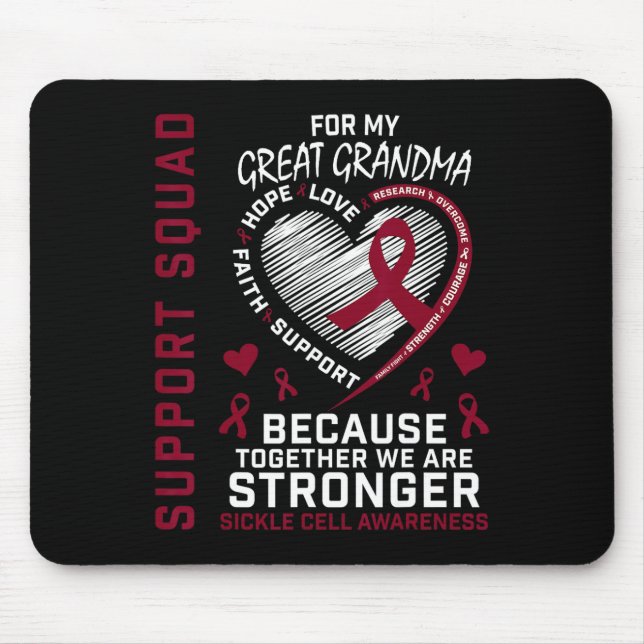 Sickle Cell Awareness Shirt Great Grandma Group Te Mouse Pad (Front)