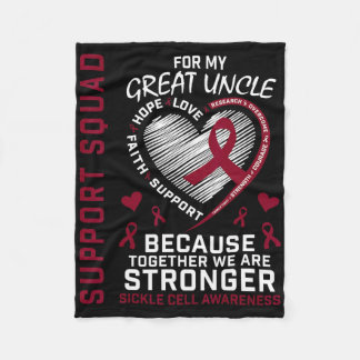 Sickle Cell Awareness Shirt Great Uncle Support Gr Fleece Blanket