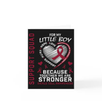 Sickle Cell Awareness Shirt Little Boy Support Gro Card