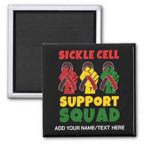 SICKLE CELL Awareness SUPPORT SQUAD Custom Name Magnet