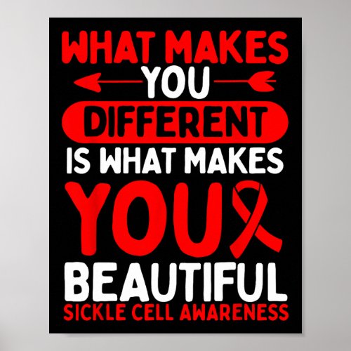 Sickle Cell Awareness Warrior Survivor Burgundy Ri Poster