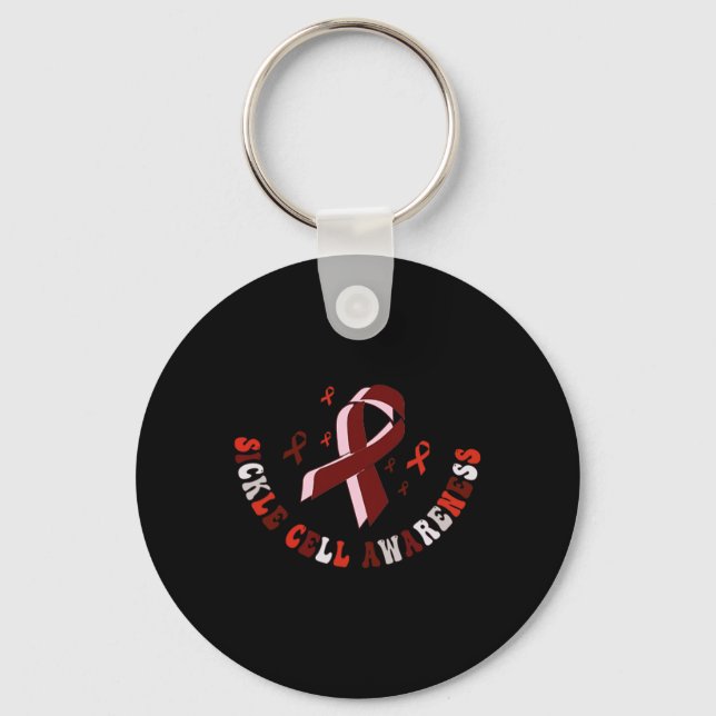 Sickle Cell Awareness World Sickle Cell Day Ribbon Keychain (Front)