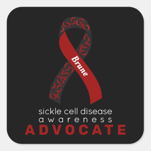 Sickle Cell Disease Advocate Black Square Sticker