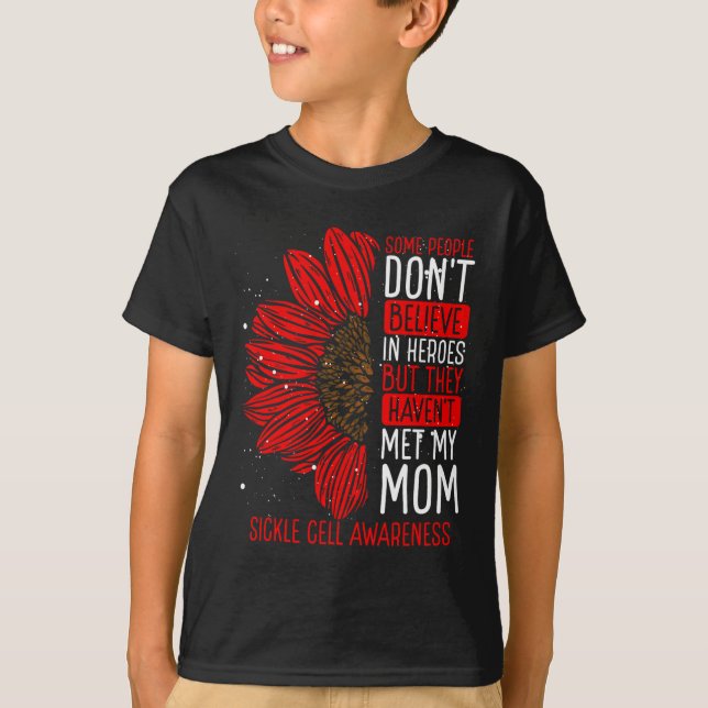 Sickle Cell Disease Awareness Ribbon Mom Warrior M T-Shirt (Front)