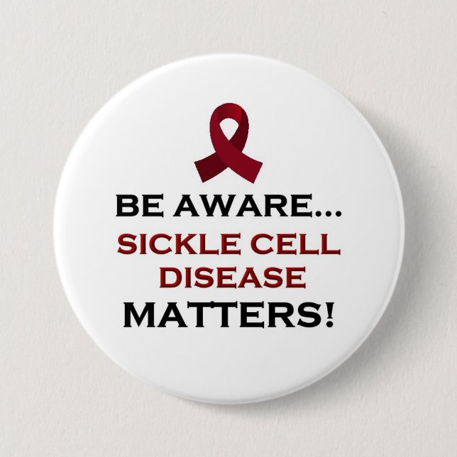 Sickle Cell Disease Awareness, Support and Healing Button (Front)