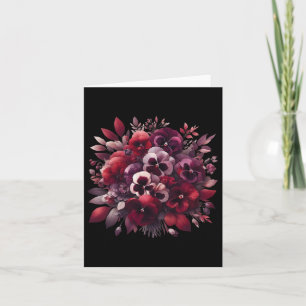Sickle Cell Disease Burgundy Floral Pansy Awarness Card