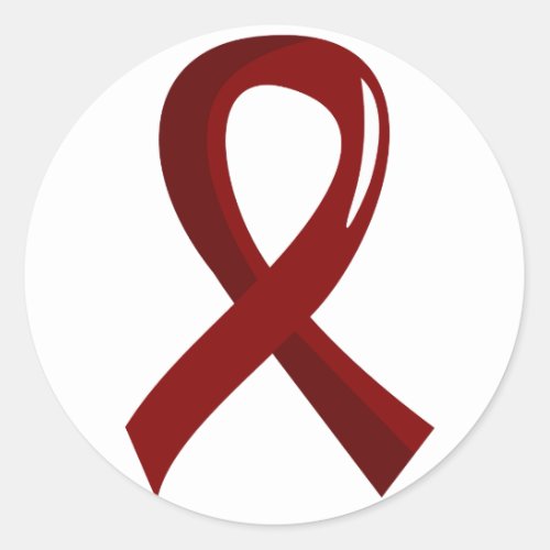 Sickle Cell Disease Burgundy Ribbon 3 Classic Round Sticker