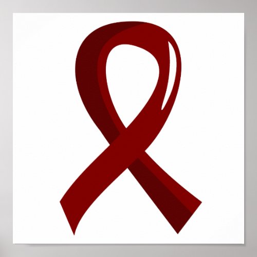 Sickle Cell Disease Burgundy Ribbon 3 Poster