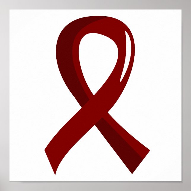 Sickle Cell Disease Burgundy Ribbon 3 Poster (Front)