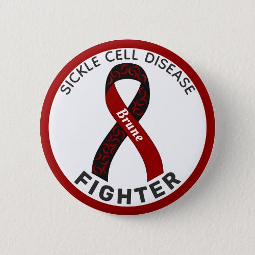 Sickle Cell Disease Fighter Ribbon White Button