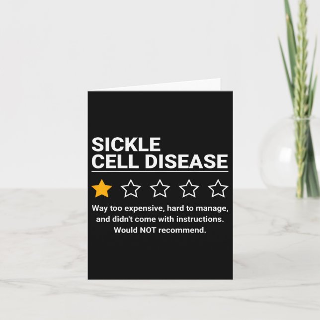 Sickle Cell Disease One Star Rating Sickle Cell Aw Card (Front)