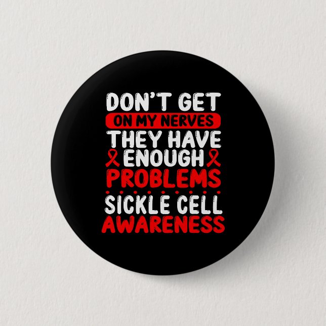 Sickle Cell Ribbon Warrior Burgundy Sickle Cell Aw Button (Front)