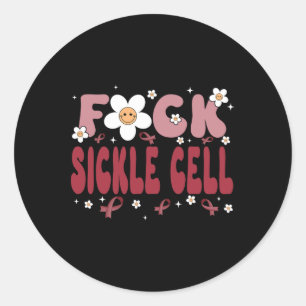 Sickle Cell Sickle Cell Awareness Groovy Funny Classic Round Sticker