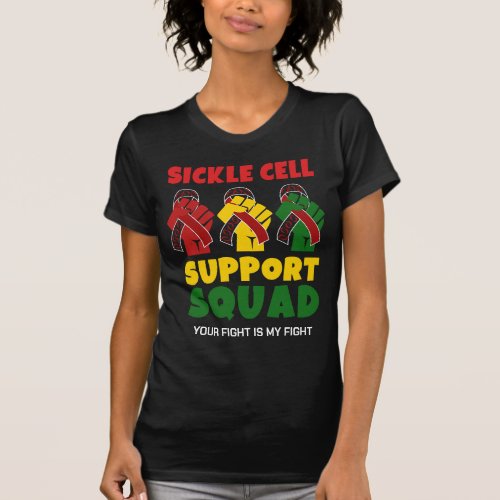 SICKLE CELL SUPPORT SQUAD Custom Name T_Shirt