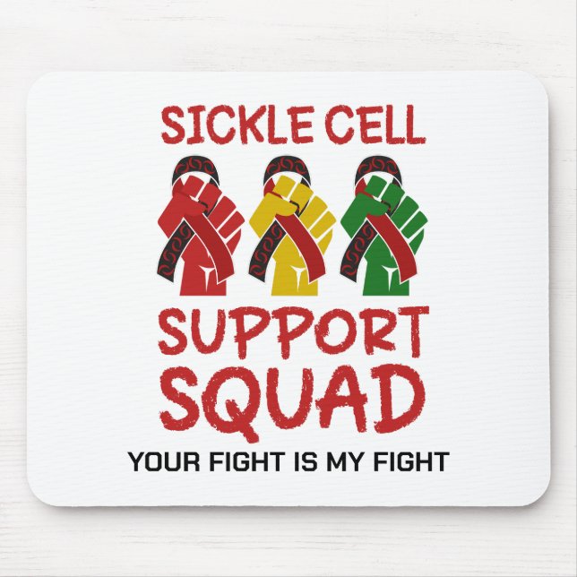 SICKLE CELL SUPPORT SQUAD with Custom Text Mouse Pad (Front)