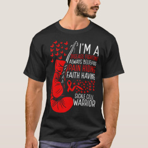 Sickle Cell Warrior Awareness Ribbon Disease Survi T-Shirt
