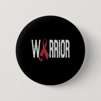Sickle Cell Warrior Heart Sickle Cell Burgundy Rib Button