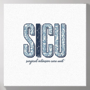 SICU Surgical Intensive Care Unit Vintage Shirt De Canvas Photo Tile