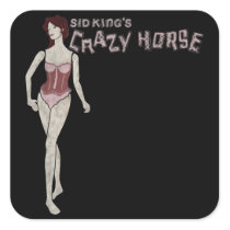 sid king's crazy horse mannequin square sticker
