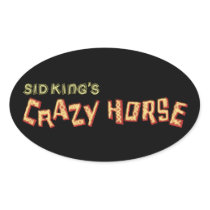 sid king's crazy horse oval sticker