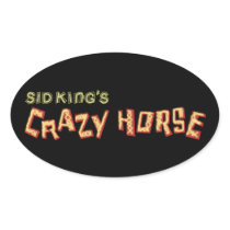 sid king's crazy horse oval sticker