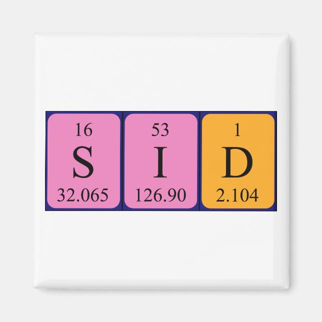Sid periodic table name magnet (Front)