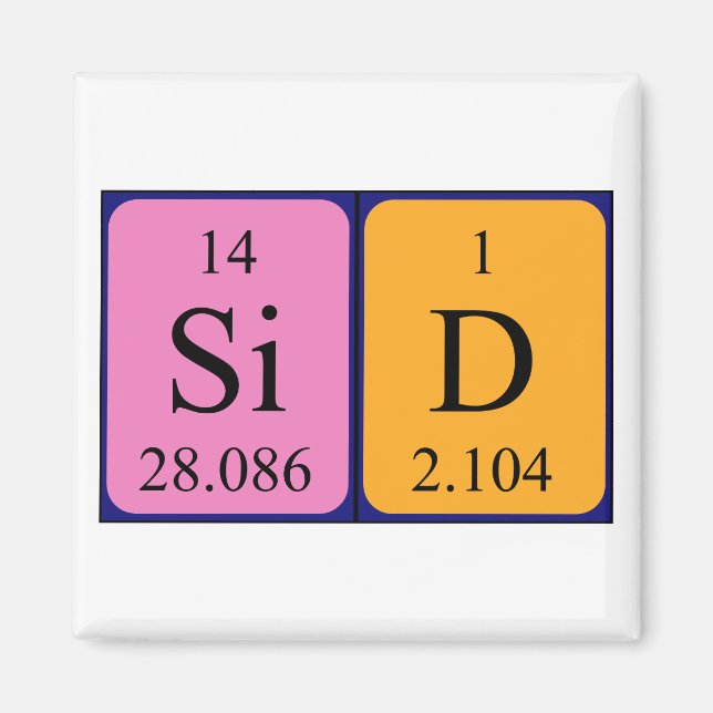 Sid periodic table name magnet (Front)
