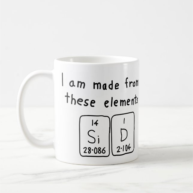 Sid periodic table name mug (Left)