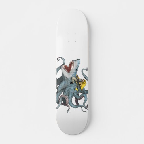 Sid riding Sharktopus skateboard deck