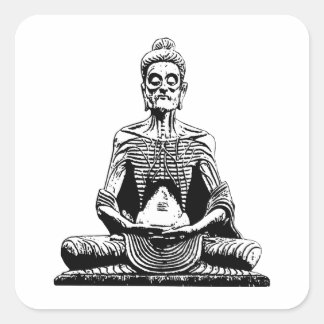 Siddhartha Fasting Buddha Meditating  Square Sticker