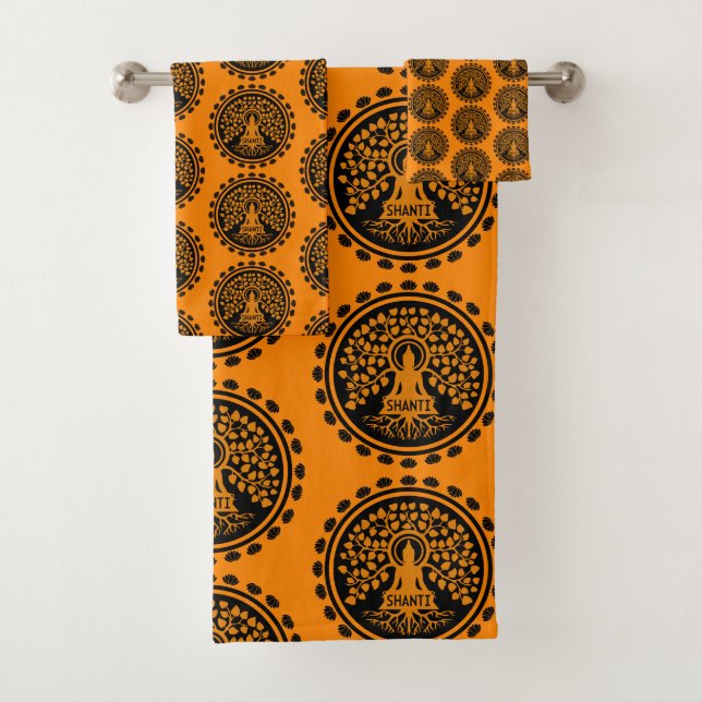 Siddhartha Gautama, Buddhist Art Bath Towel Set (Insitu)
