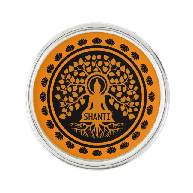 Siddhartha Gautama, Buddhist Art Lapel Pin (Front)